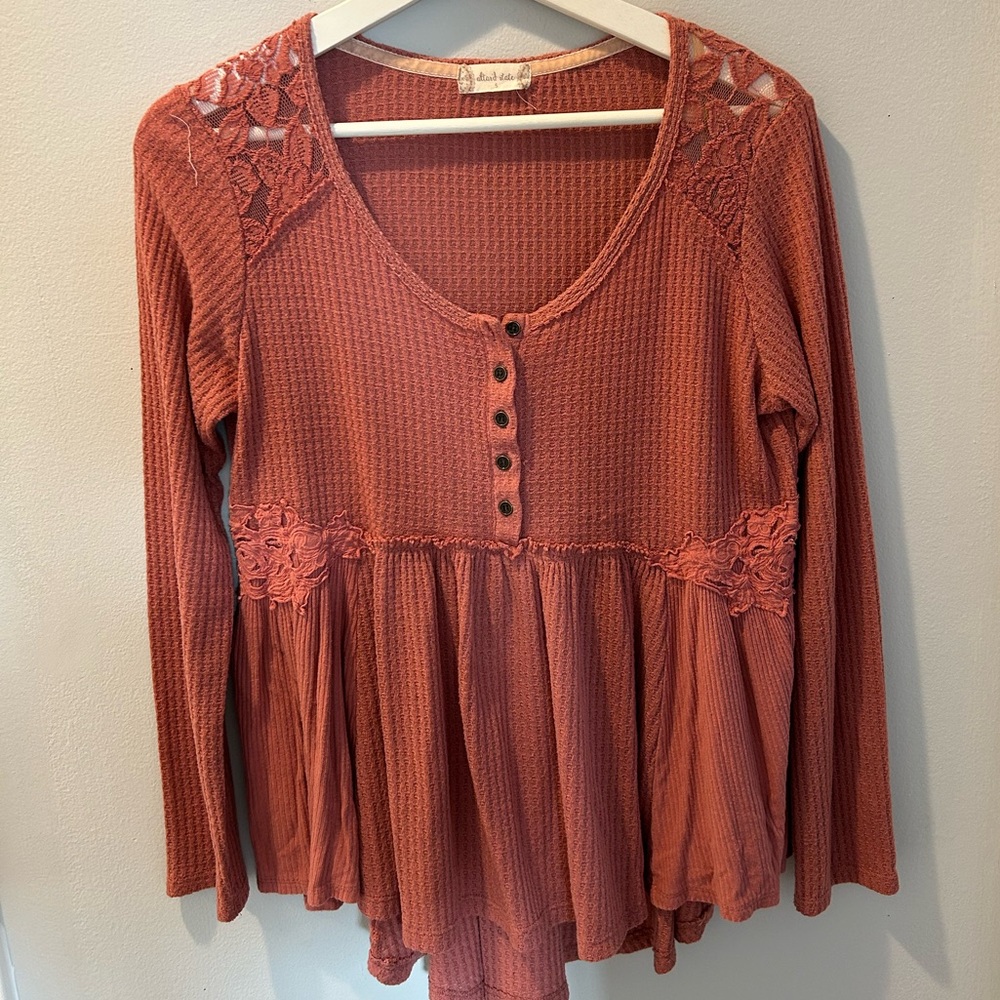 Women’s Small Altar’d State Pink Top with Buttons